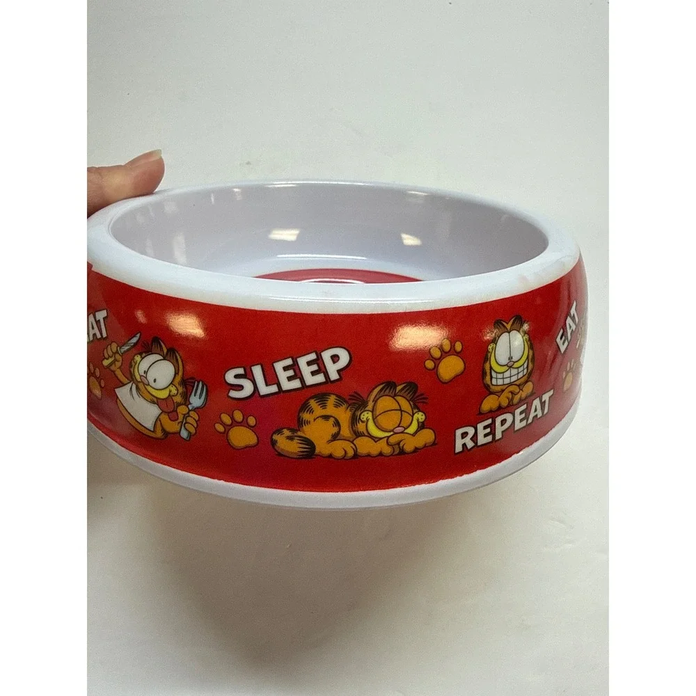 The Smurfs & Garfield Cat Bowls Set of 2 Melamine Pet Food Water Dishes New